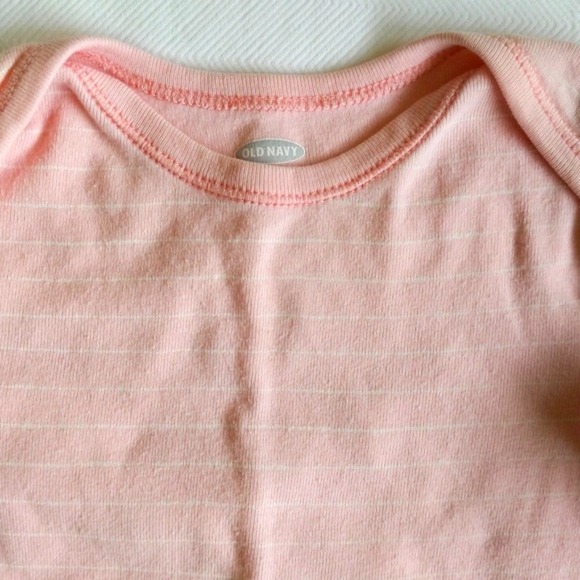 old navy pink striped comfy jumpsuit 3-6 months baby girl - Picture 5 of 7